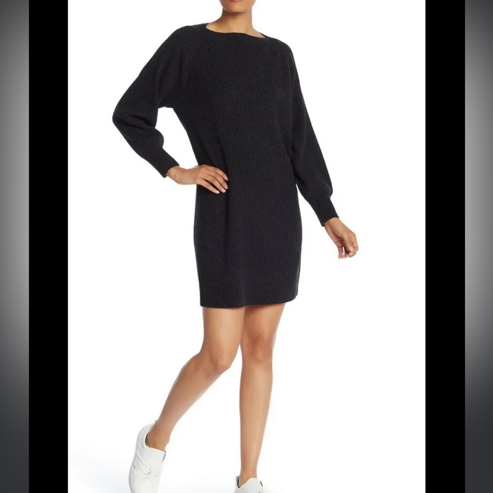 NWT Vince Ribbed Long-Sleeve Wool-Cashmere Dress XL